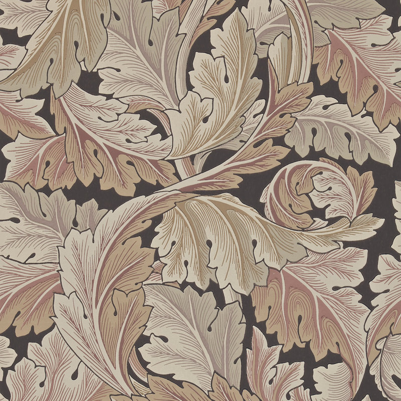 Acanthus 10.05m x 52cm Matte Wallpaper Roll, Brown