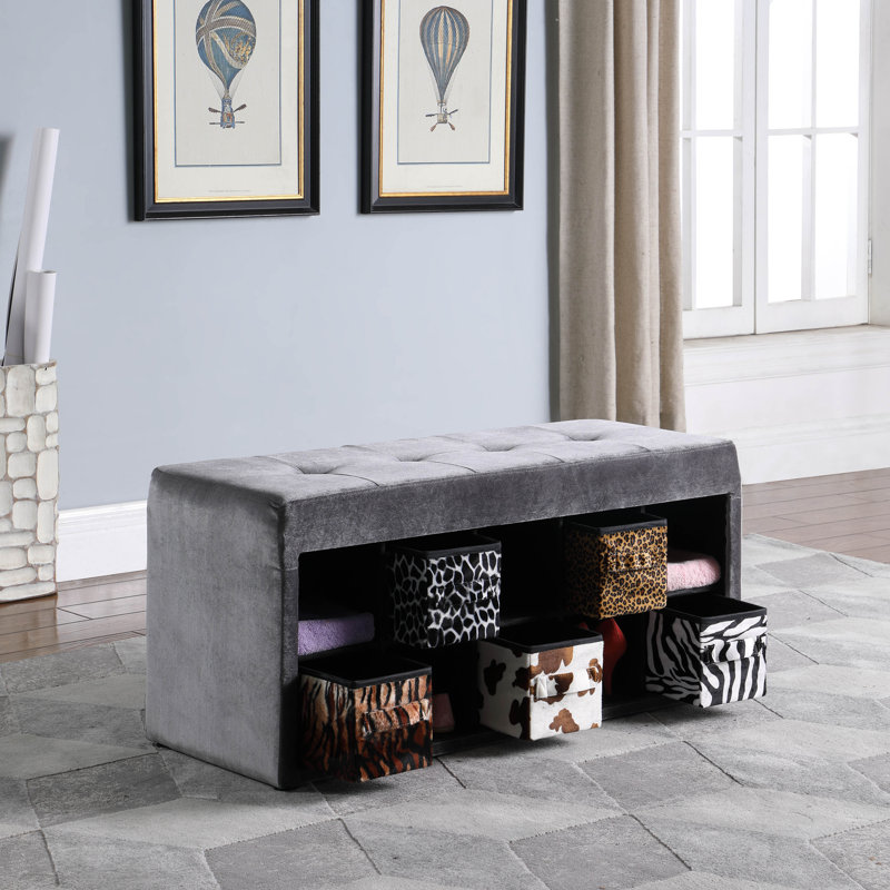 Banc de rangement Danson, Gris