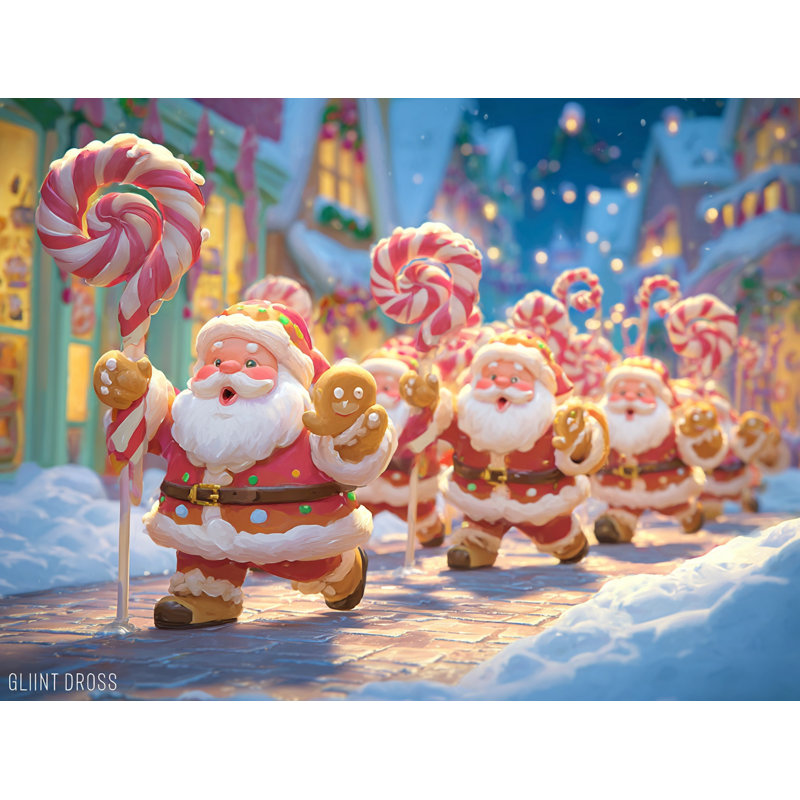 «Cute Santa Parade» avec impressions sur toile tendue, H 30 po x l 40 po