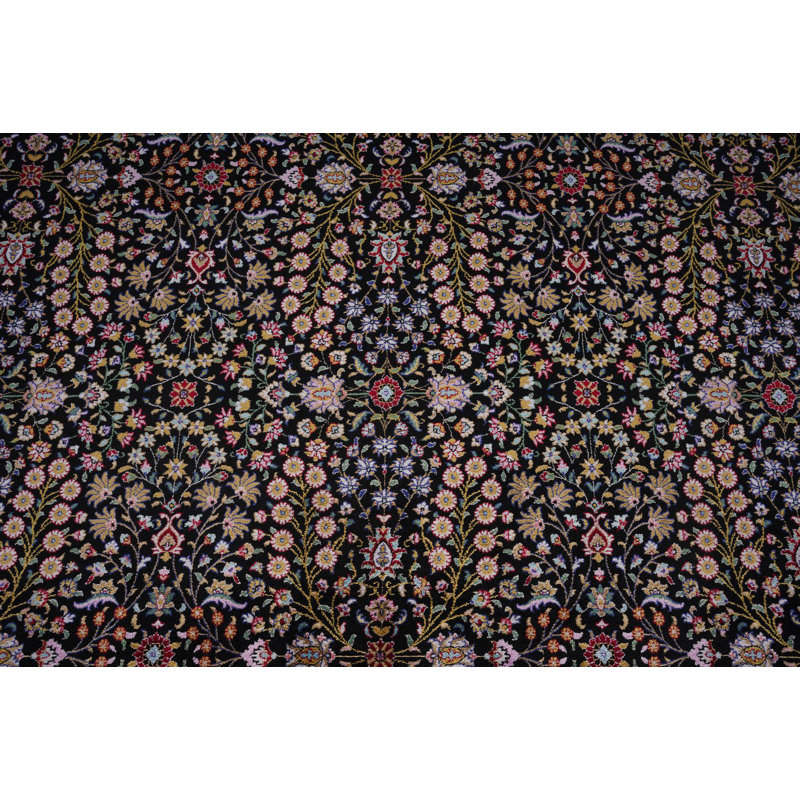 Tapis turc noir et ivoire 5x8