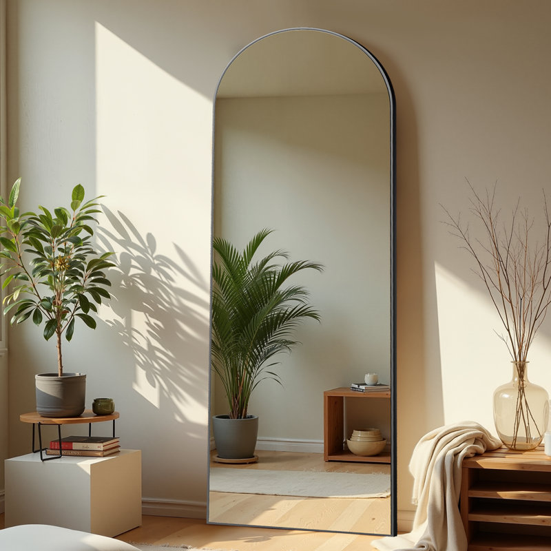 Miroir sur pied pleine longueur moderne, Noir, noir, noir, noir