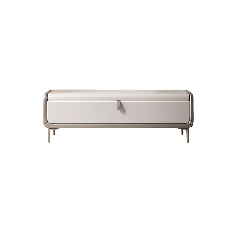 Jaynette Faux Leather Upholstered Storage Bench, 16.53" H x 70.86" W x 16.53" D, Dark Gray/Light Gray
