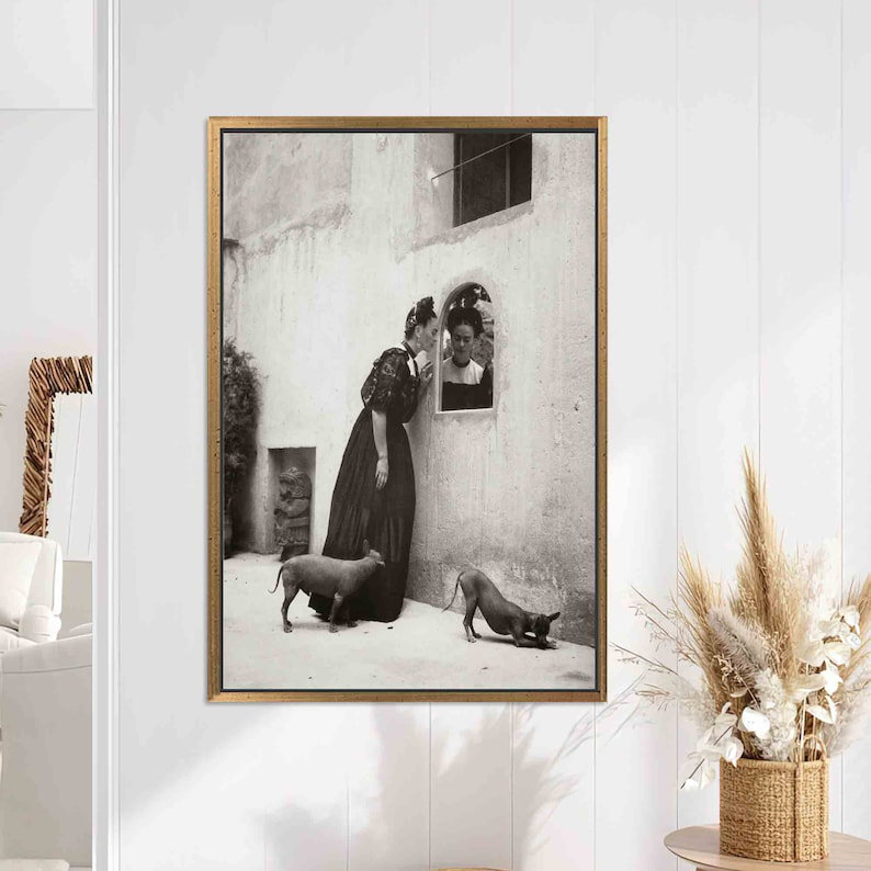 Print on Canvas, 70 cm H x 50 cm W, Framed Print without Mat, Gold