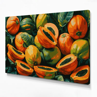 Fruit, papaye brune, art mural sur toile