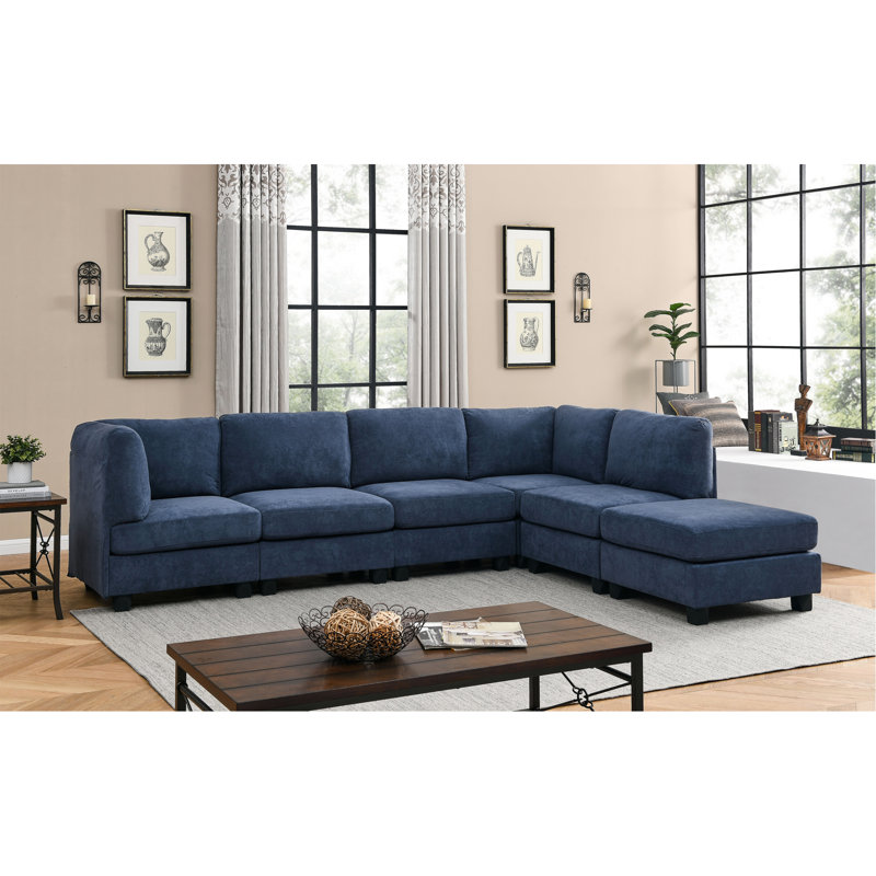 Canapé modulaire en polyester, Bleu très foncé