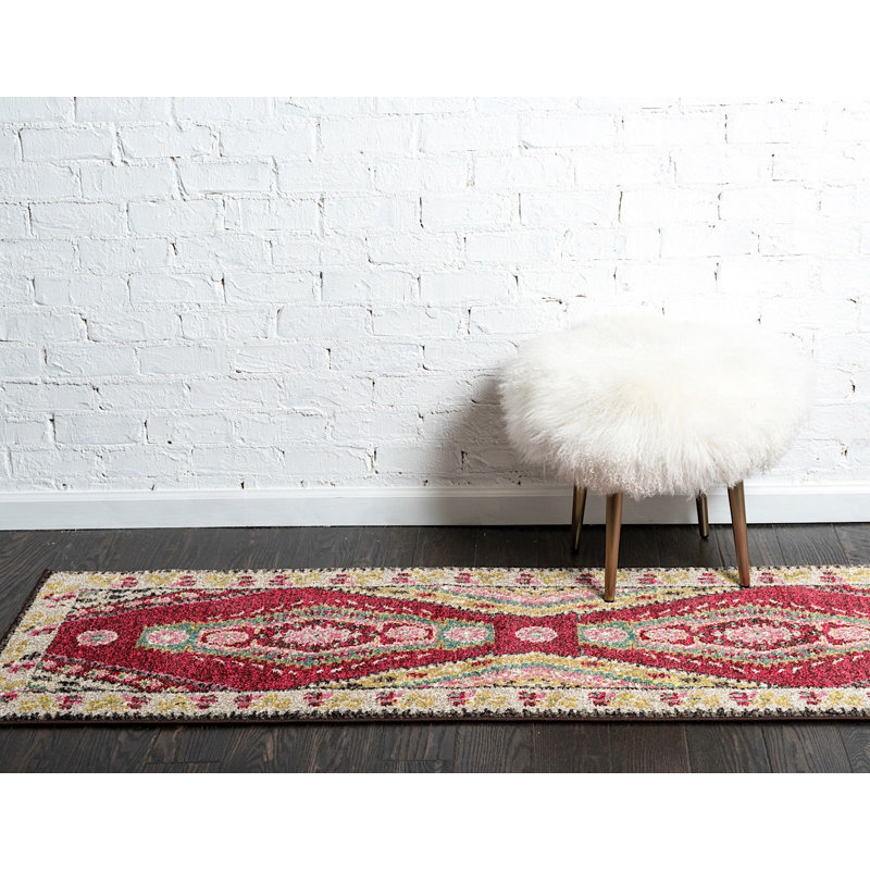 Tapis oriental beige / rouge Beverley, Tapis de couloir 2 pi 7 po x 10 pi