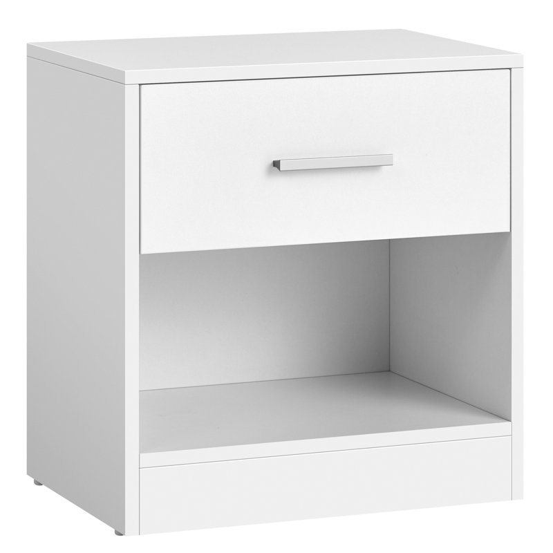 Maxxen 39cm W Manufactured Wood Bedside Table, Classic White
