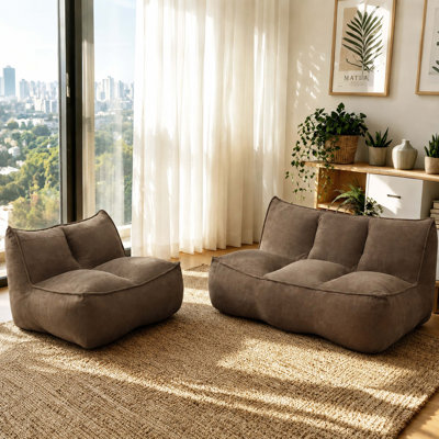 Canapé modulaire 141,5 pouces, chenille double, canapé togolais, fauteuil à billes en velours côtelé fin pour le salon, la chambre à coucher et le dortoir, petit canapé douillet moelleux