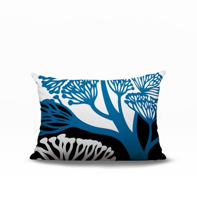 Oreiller rectangulaire réversible intérieur / extérieur à motif floral Sally