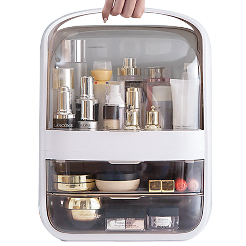 Baelyn Plastic Makeup Organiser, Crystal White