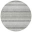 Tapis intérieur lavable rayé rond ivoire et gris taupe 8 pi