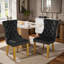 Chaises de salle à manger rembourrées en velours et oreilles capitonnées Traditional-761125025-768344949