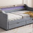 Twin Size Daybed With 2 Storage Drawers And 2-Tier Shelf & /USB/Type-C Port, Modern Linen Upholstered Sofa Day Bed Frame With  Smart LED Light For Livingroom, Apartment-1155417460