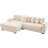 110.75" Modular L Shaped Sofa, Corduroy Fabric Sectional Couch,With A Movable Footstool, Cup Holders,Bring 8 Throw Pillows,Side Pocket,Unfold Into A Bed-959593972