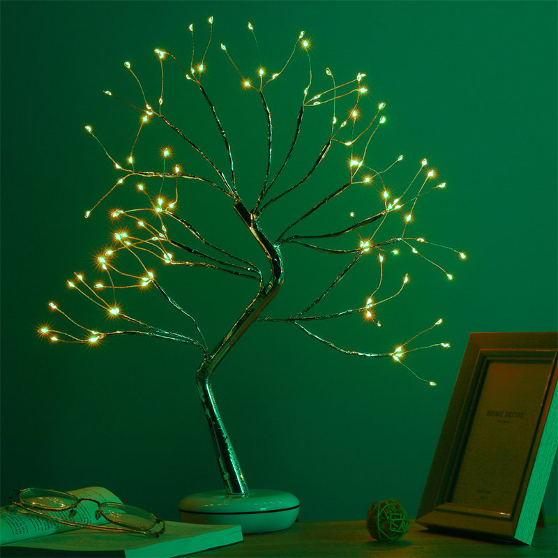 Bonsaï avec lumière RVB avec télécommande, 16 modes de changement de couleur