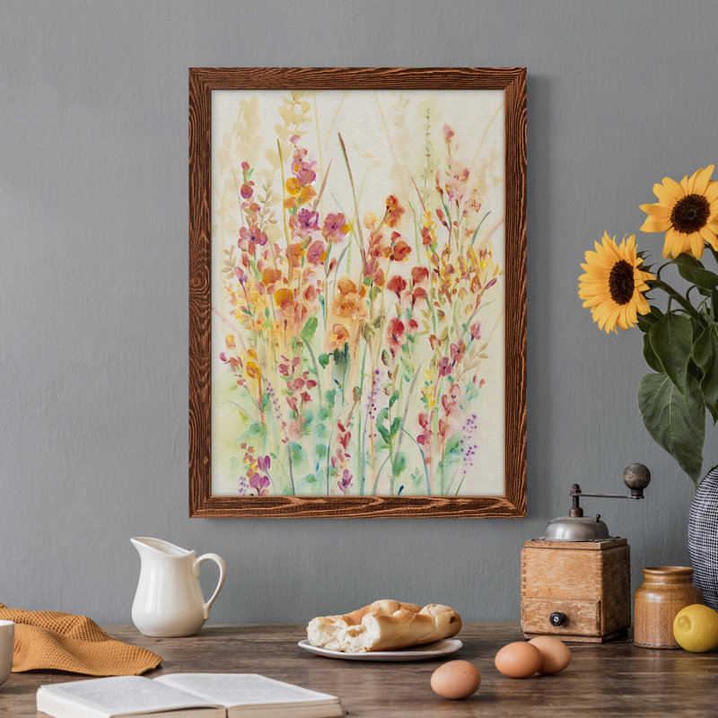 Toile encadrée de qualité supérieure Brilliant Floral II - prête à être accrochée, Érable, H 20 po x l 17 po x P 1 po