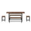 Ensemble de table de salle à manger extensible pour 4-8, grande table de cuisine extensible de 63 po avec 2 bancs et 2 tabourets, plateau en bois moderne et structure en métal, peu encombrant, facile à assembler, noyer.-128982041-128982040-128982037-128982046-128982035