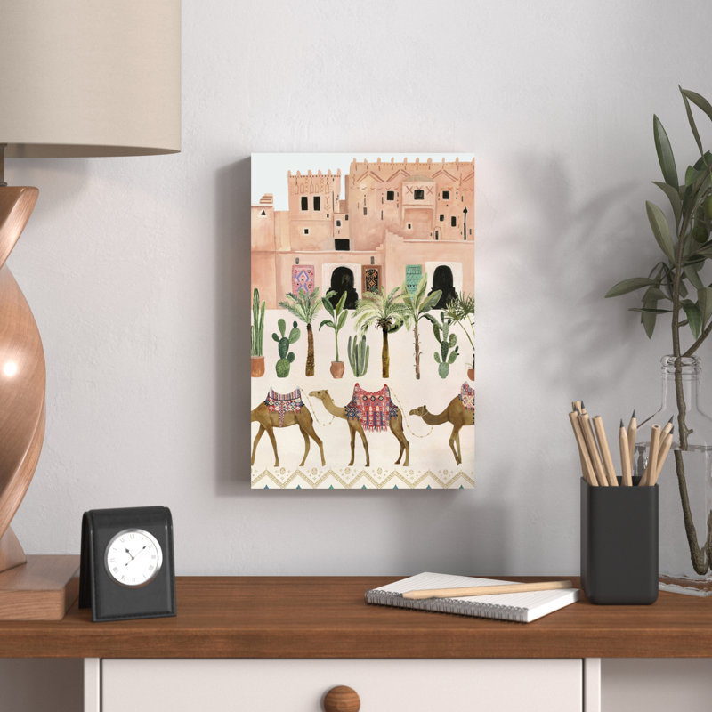 Meet Me In Marrakech B by Victoria Borges - Painting on Canvas, 30cm H x 20cm W, Wrapped Canvas