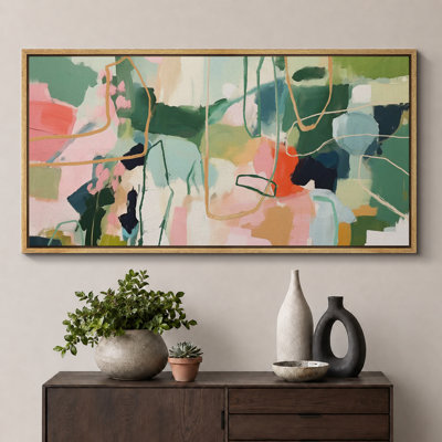 Abstract Colorful Strokes " Colorful Abstraction Vibrant Modern Art Calm Warm Extra Large Artwork Pictures "