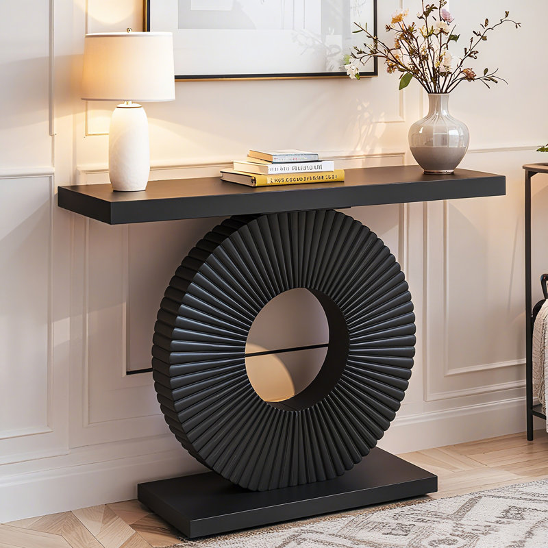 Console moderne avec base géométrique, Noir