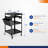 3-Tier Steel 4-Wheeled Workstation Cart in Black with 220 lbs. Capacity