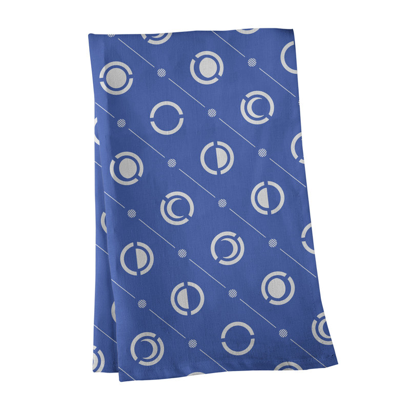 Torchon Moon phases, bleu, Croisé en coton