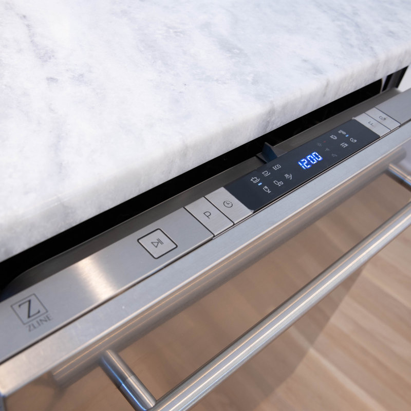 ZLINE 24 in. Fingerprint Resistant Control Dishwasher with Stainless Steel Tub and Style Handle, 52dBa