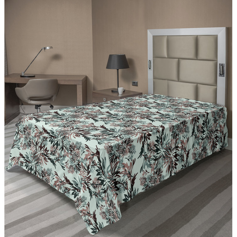 Drap plat à motif floral bohème Ambesonne