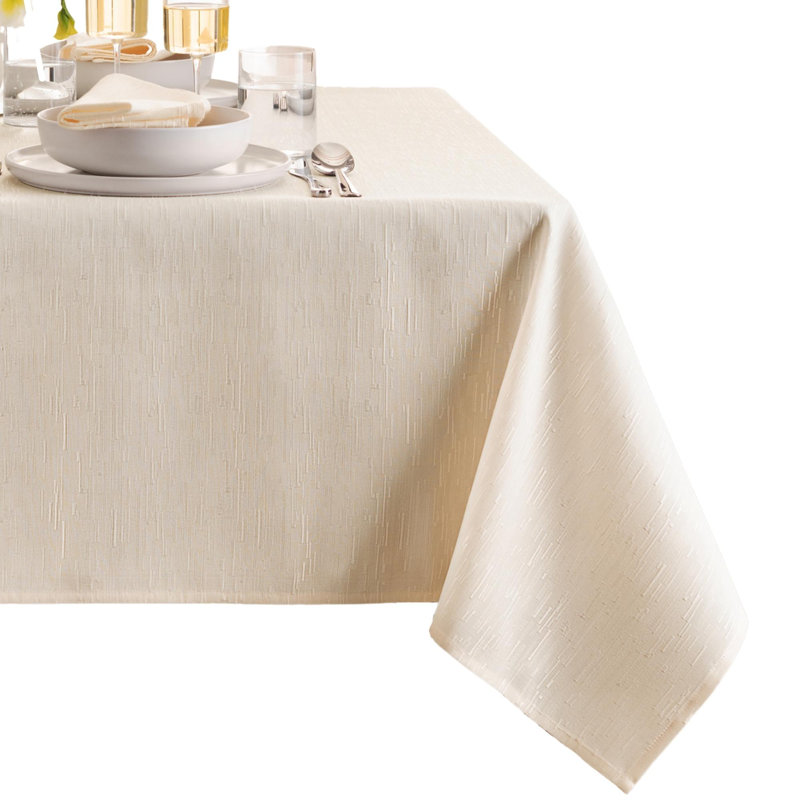 Nappe rectangulaire en polyester Brosh, 102 po x 60 po, Ivoire ivoire