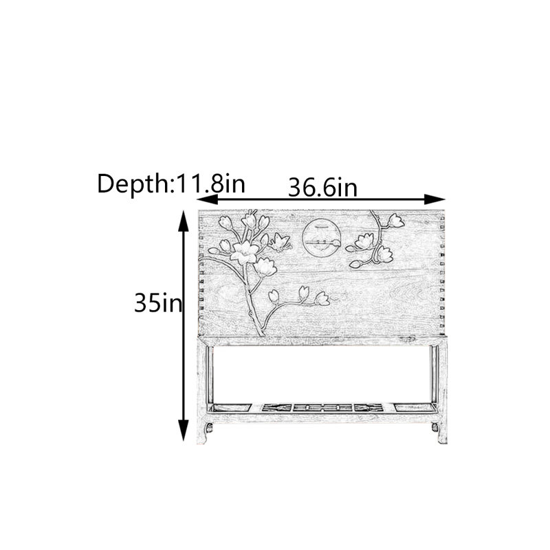 Solid Camphor Wood Entryway Chest