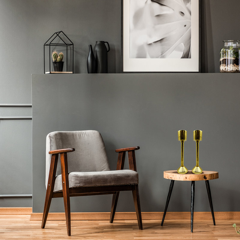 Bougeoir de table en aluminium, Or, H 13 po x l 4 po x P 4 po