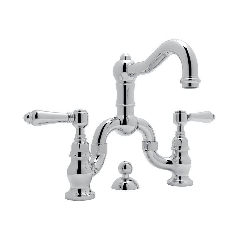 Acqui Bridge Lavatory Faucet, Polished Chrome, Lever Handle