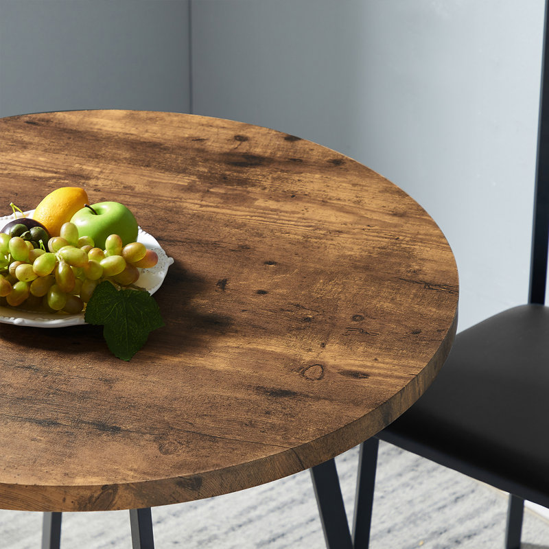 Ensemble de table de salle à manger Kilwin 3 pièces avec 2 chaises, ensemble de salle à manger encastré compact et petit bistro Kilwin
