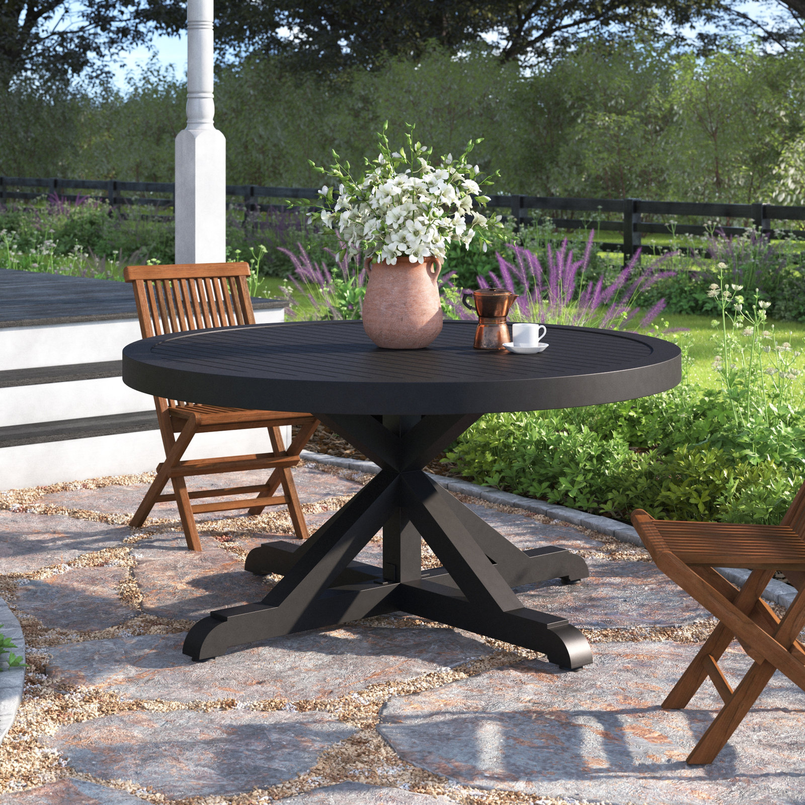 Monterey 47.99'' Aluminum Outdoor Dining Table, 29.5'' H x 48" W x 48" L
