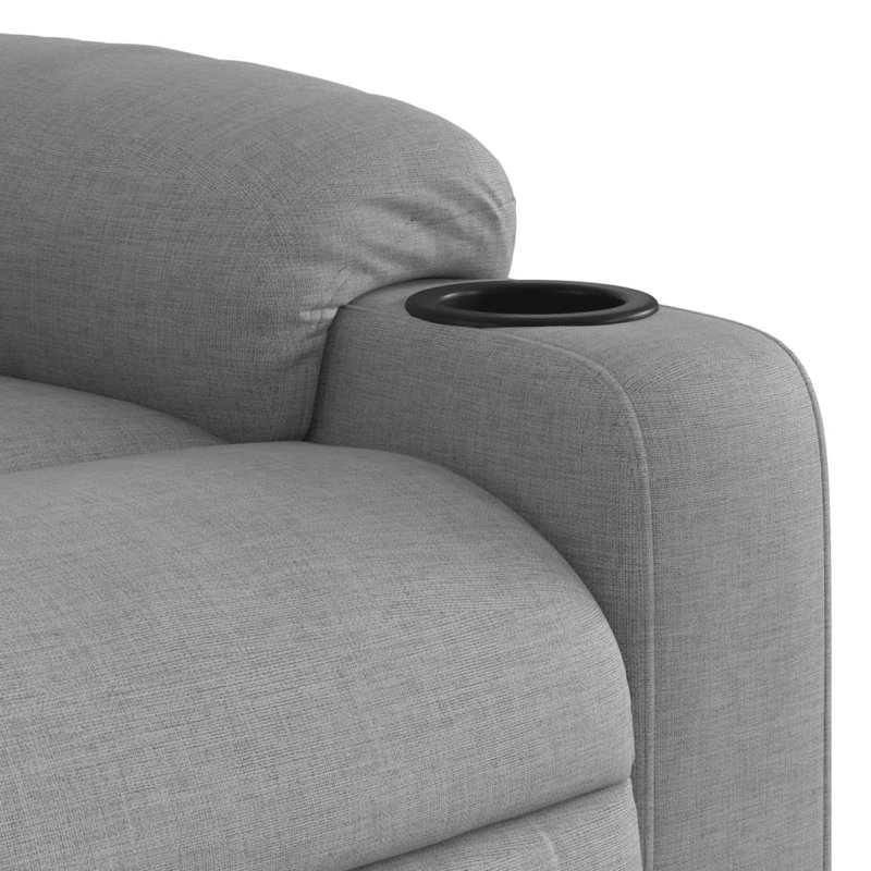 Upholstered Recliner, Light Gray Fabric