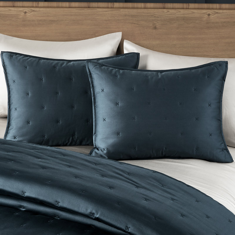 GRID - QUILT TWIN/TWIN XL 2PC. QUILT SET, Navy