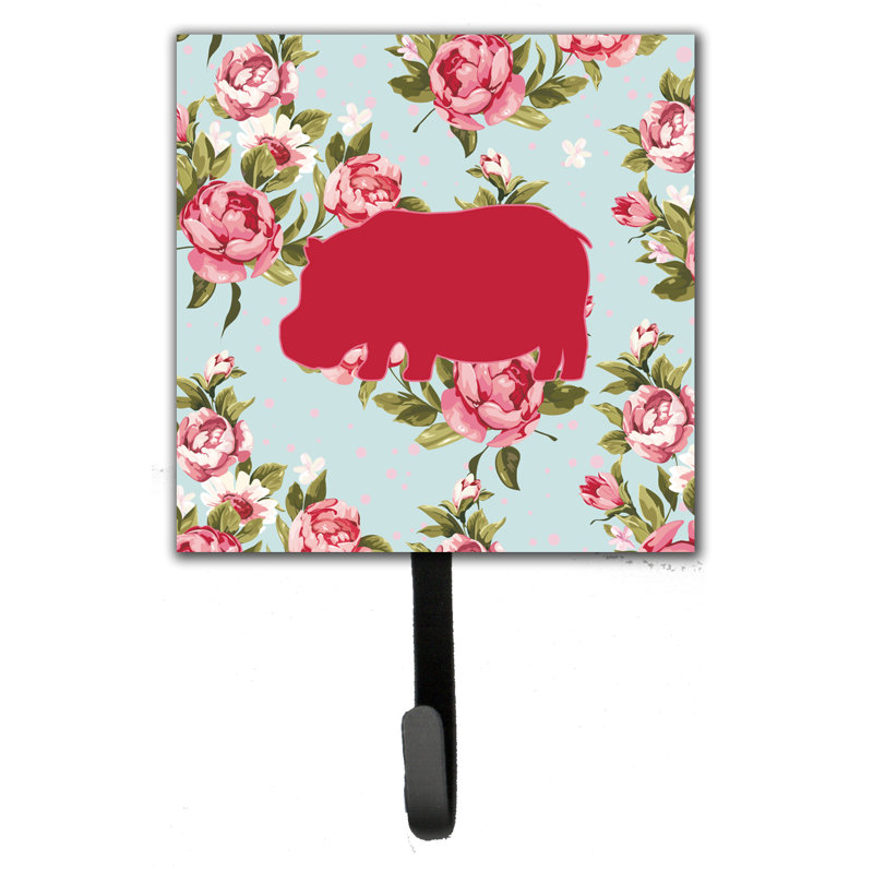 Crochet mural roses hippopotamus shabby