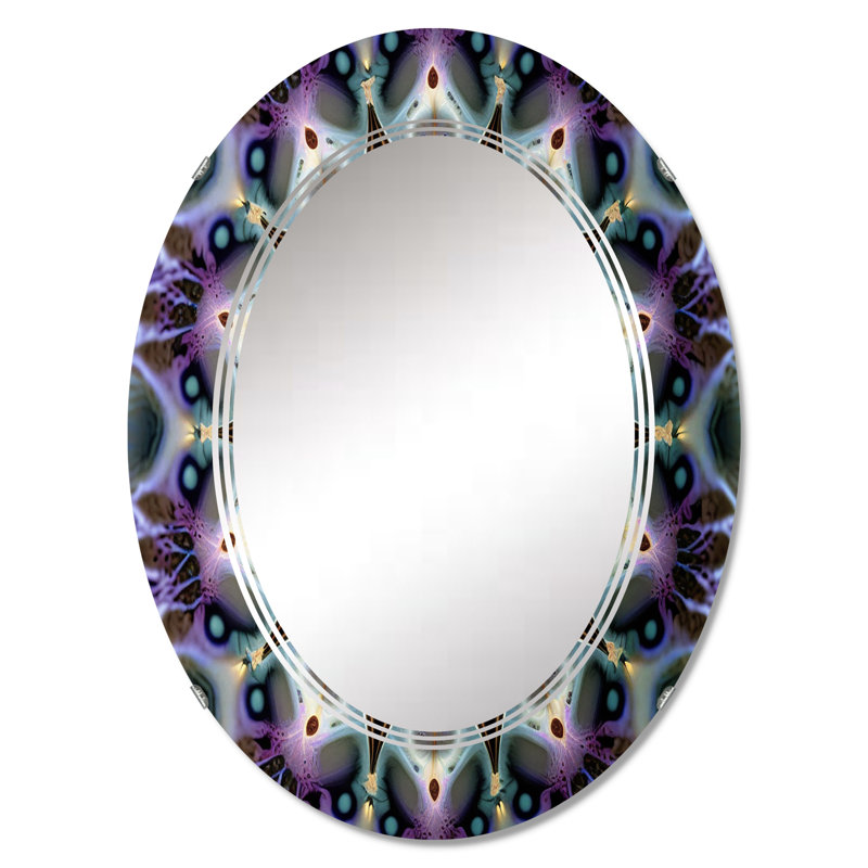 Miroir mural cosmique mandala cosmique mauve III - Boho Mandala, 30 po x 20 po