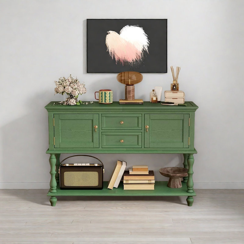 Retro Multifunctional Console Table, 35.43" H x 55.12" W x 15.75" D