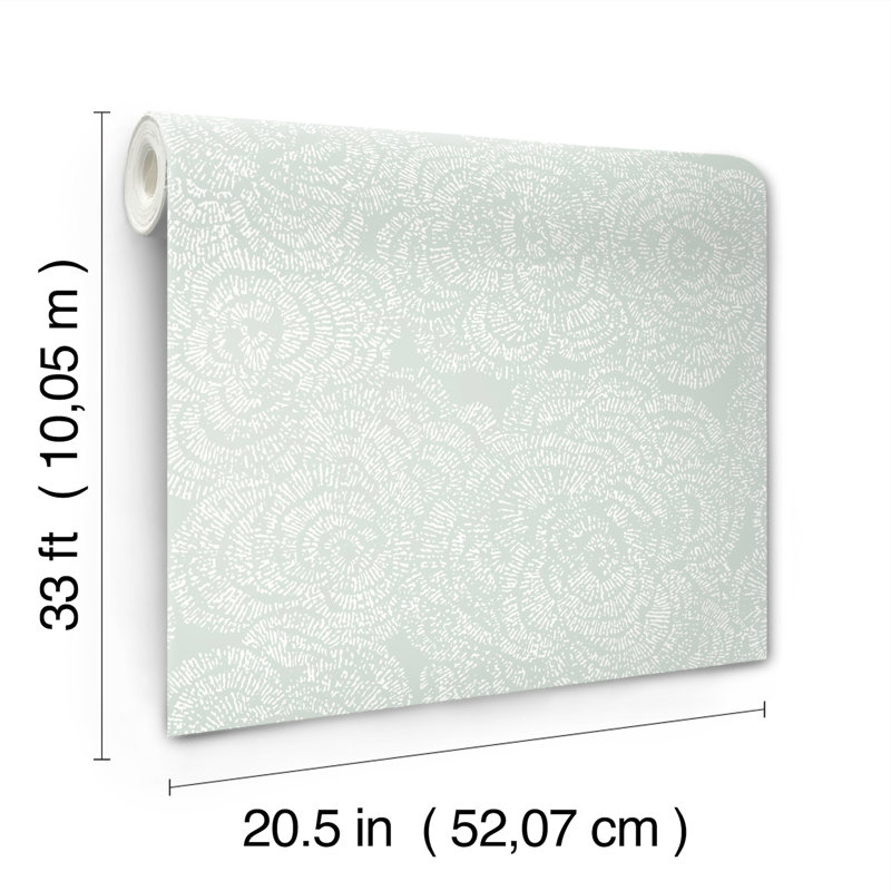 Papier peint floral Ambroise, Seafoam