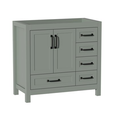 36" Sinlge Bathroom Vanity with Ceramic Sink Top, Faucet