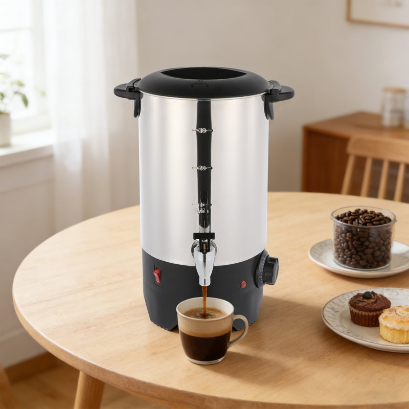 1.59gal Commercial Coffee Urn, Stainless Steel Coffee Maker Large Coffee Pot for Catering Events Hotel Restaurant Office
