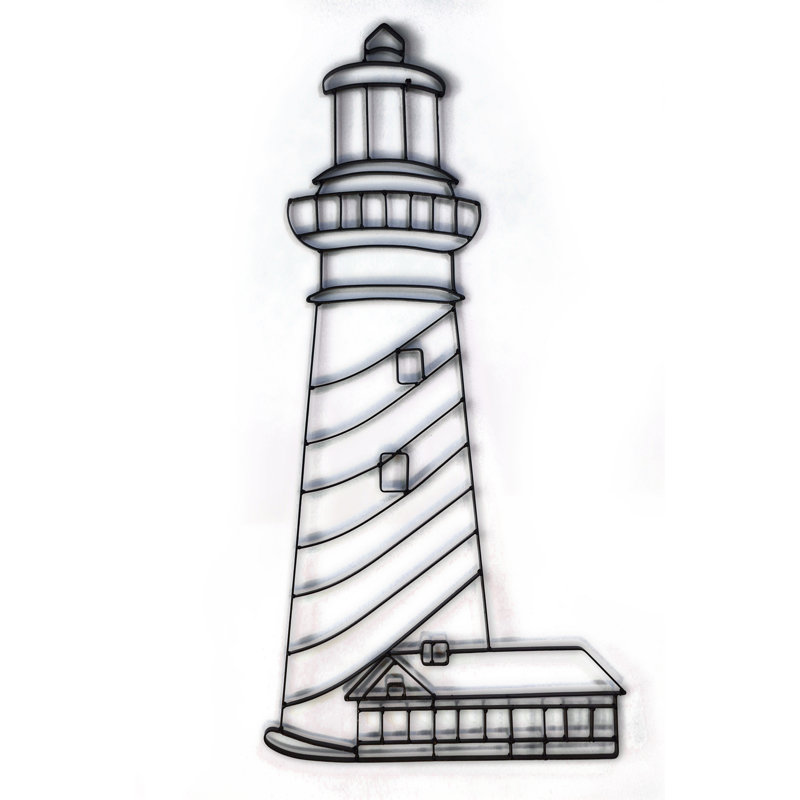 Décoration murale phare en métal