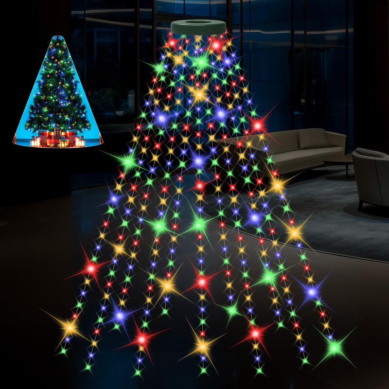 400 lumières d'arbre de Noël à DEL avec 8 modes et minuterie, 8 guirlandes lumineuses de 8,2 pi pour une décoration intérieure et extérieure de Noël