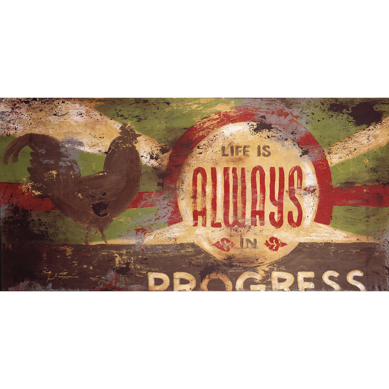Always In Progress - Reproduction de publicité sur toile tendue, H 24 po x l 48 po x P 1,5 po