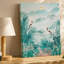 Toile, paysage tropical serein avec verdure luxuriante et flore vibrante, art mural avec deux oiseaux élégamment posés-1620974652