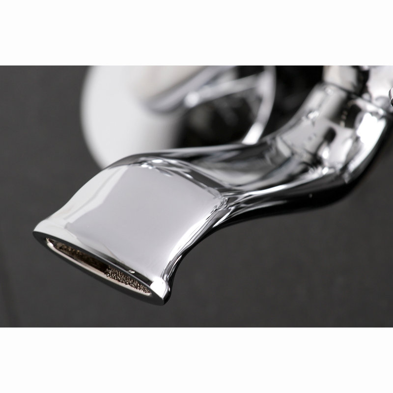 Kingston Brass Kingston Three-Handle 2-Hole Tub Wall Mount Clawfoot Tub Faucet with Hand Shower, Polished Chrome