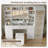 Jamair Desk  Full Length Mirror & LED Mirror with Power Outlet, Makeup Vanity 12 Drawers and 10 Open Storage Shelves, Hidden Storage Capacity, Dimmable & 3 Color Lighting Dressing Table for Bedroom-1960298169