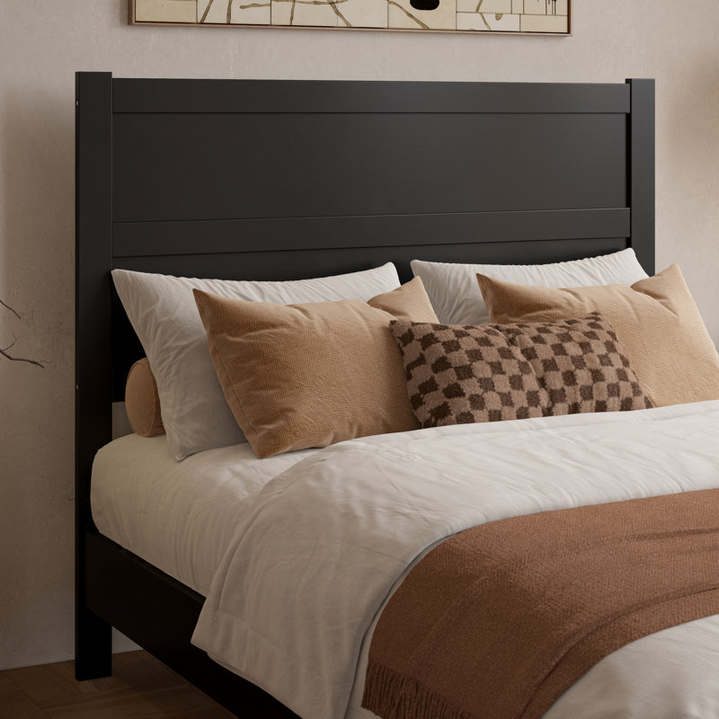 Aveline Wood Low Profile Platform Bed, Full, Black