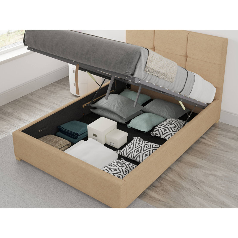 Moyers Upholstered Ottoman Storage Bed, Super King (6'), Champagne